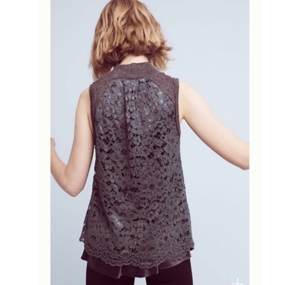 Anthropologie Lace-Back Sweater Tank